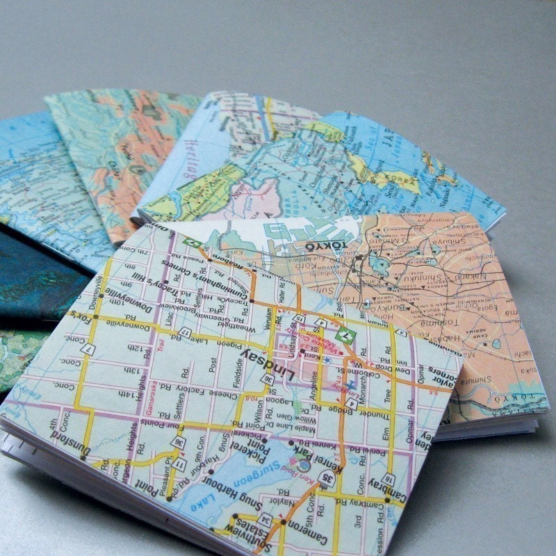 5 mini notebooks made with eco paper that is recycled, rescued, post-consumer, and found