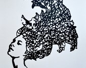 BirdHair Original Screenprint