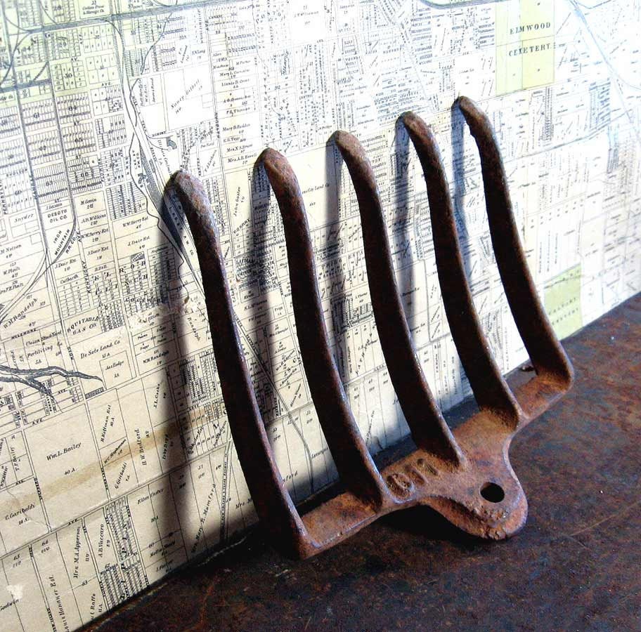 Cast Iron Tractor Teeth Rusty Curves Salvage Fork Tool