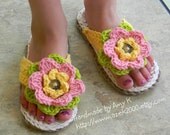 Crochet Flip Flops, Girls Crochet Flip Flops,  Womens Crochet Flip Flops, Flip Flops, MADE TO ORDER
