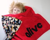 Personalized Stroller Blanket with Japanese Dolls