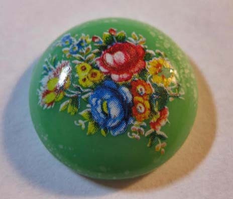 Vintage Green Floral Cabochon