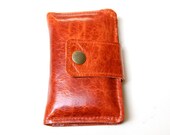Leather iPhone Wallet in Pumpkin Orange