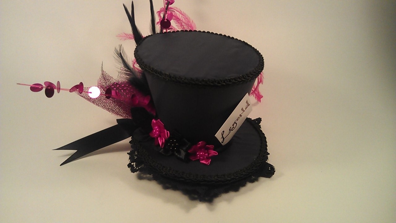 Mad Hatter Mini Top Hats Made to your desire Alice in Wonderland Tea Party
