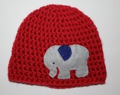 READY TO SHIP - 0-3 Month Elephant Beanie- As Pictured