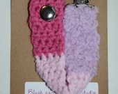 READY TO SHIP - Pink Striped Pacifier Clip