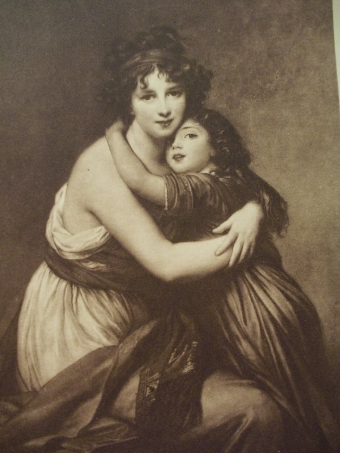 Self Portrait of Madame Lebrun and Daughter - Antique Art Print - 1913