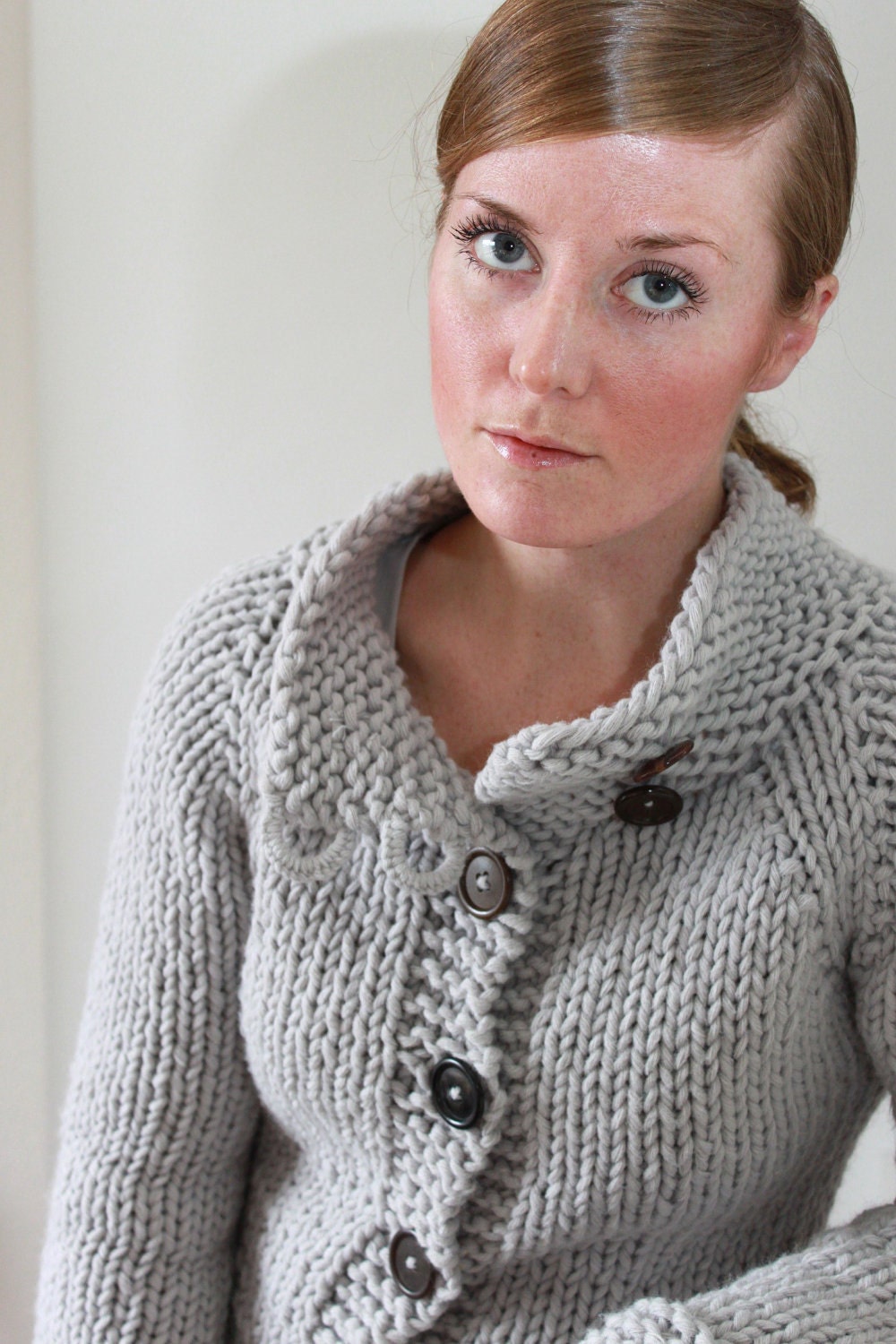 TWIGGY CARDIGAN // top down super bulky sweater knitting pattern PDF