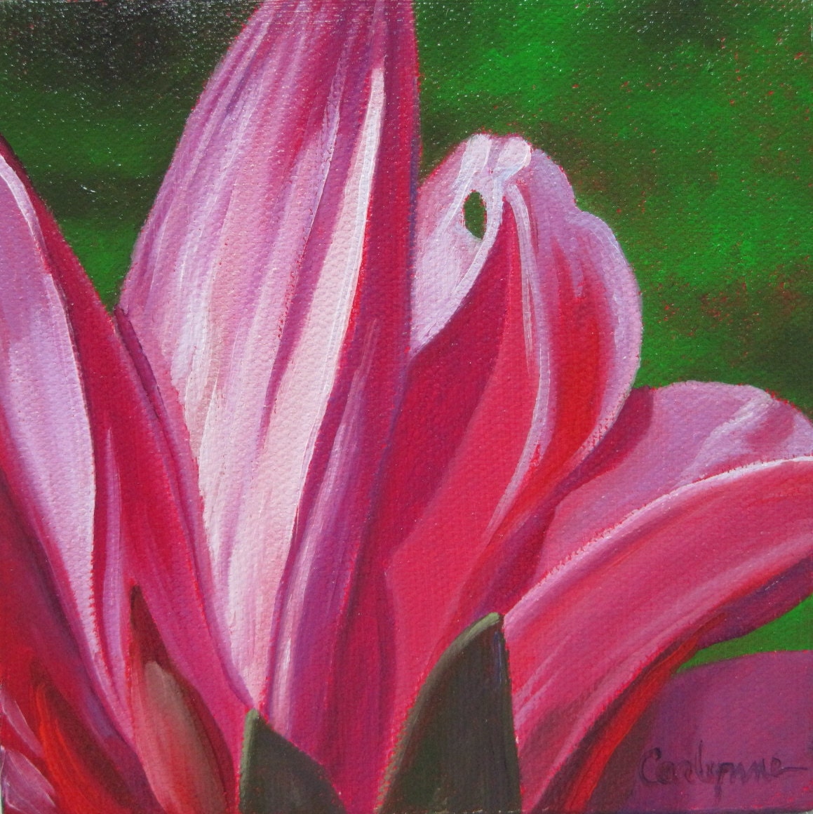 Original floral oil painting Clematis