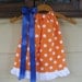 Orange Polka Dot Pillowcase Dress with White Tirm - sizes 3m to 6T - any color ribbon......GREAT for AUBURN and FLORIDA Fans