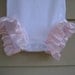 Onesie with Initial and Pink Leg Ruffles - long sleeve or short sleeve - newborn to 24m