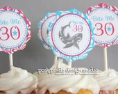SHARK - Printable 2" Birthday Party Circles - Shark Party - DIY Bite Me Collection - by Make Life Cute Il_170x135
