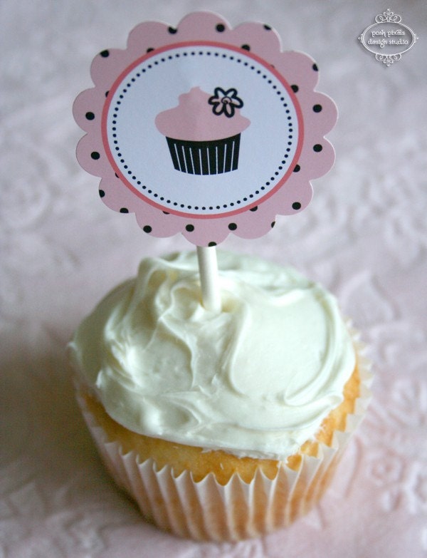 PREPPY CUPCAKE- Printable Birthday 2" Party Circles - Cupcake Toppers - DIY Preppy Cupcake Collection - by Make Life Cute Il_570xn