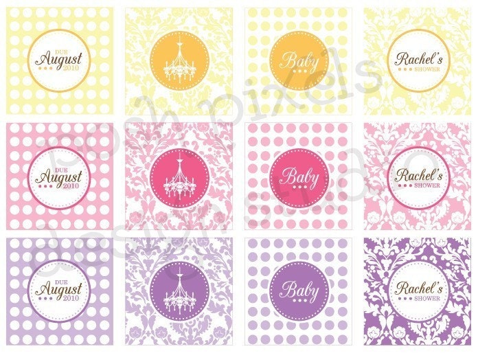 CHANDELIER - Printable 2 inch Party Circles - Baby Shower - DIY Chic Chandelier Collection - by Make Life Cute Il_570xn