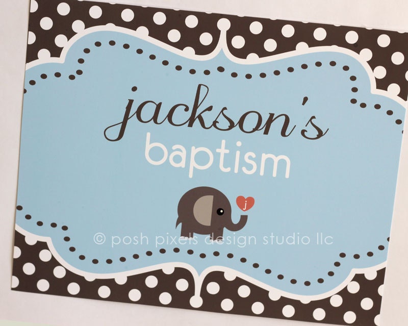 ELEPHANT - Printable 8"x10" Designer Sign - Baptism, Dedication, or Communion - DIY Elephant Christening Collection - by Make Life Cute Il_570xn