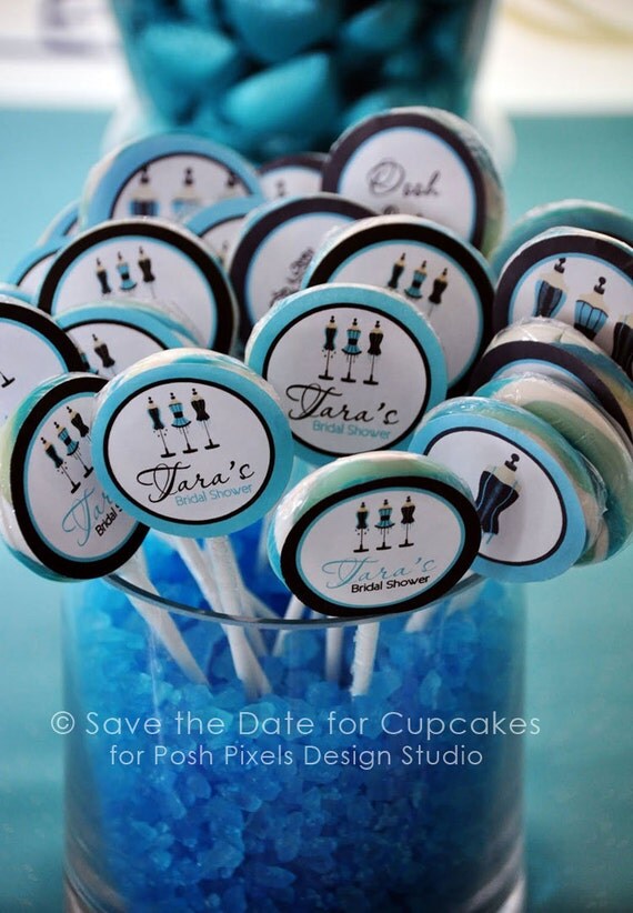 BRIDAL SHOWER - Printable Party Circles - 2 inch - Blue and Black - DIY Something Blue Collection - by Make Life Cute Il_570xn