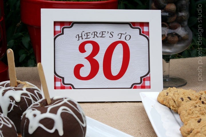 SIGNS - Printable Designer Signs - 5in x 7in - Red and White - Picnic - DIY Rustic Birthday Collection - by Make Life Cute