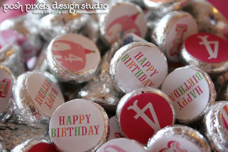 CARNIVAL - Printable Candy Stickers - BIRTHDAY - Kiss Sticker - DIY Cute Carnival Collection - by Make Life Cute