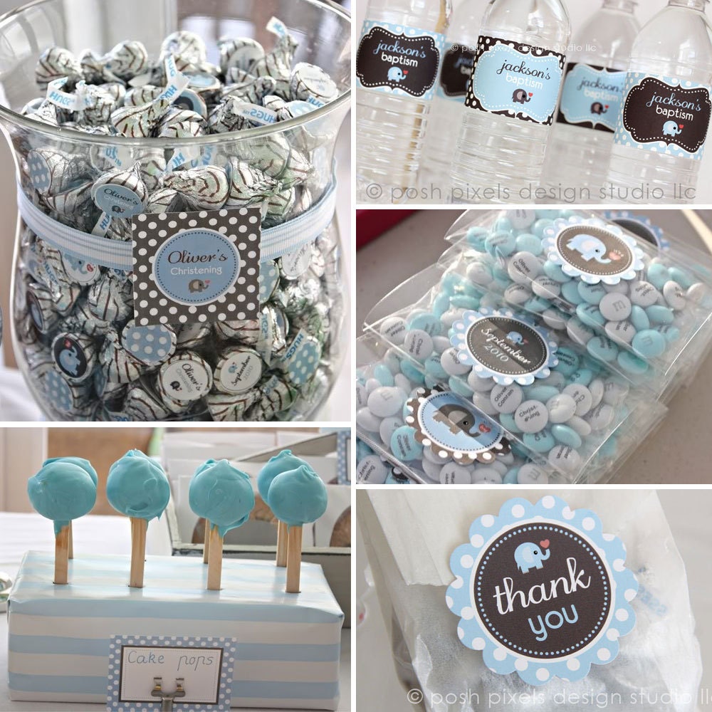 ELEPHANT - Full Printable Party Pack - Baptism, Christening, Dedication, Communion - DIY Elephant Christening Collection - by Make Life Cute