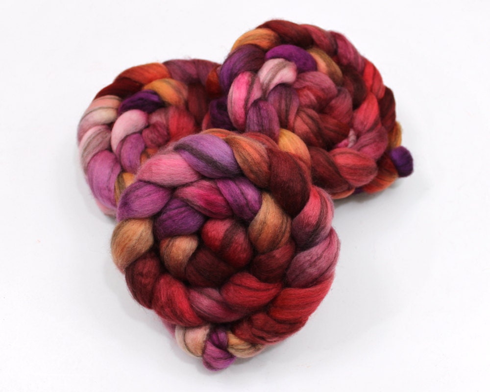 Mixed BFL Wool Roving - Hand Dyed Roving for Felting or Spinning