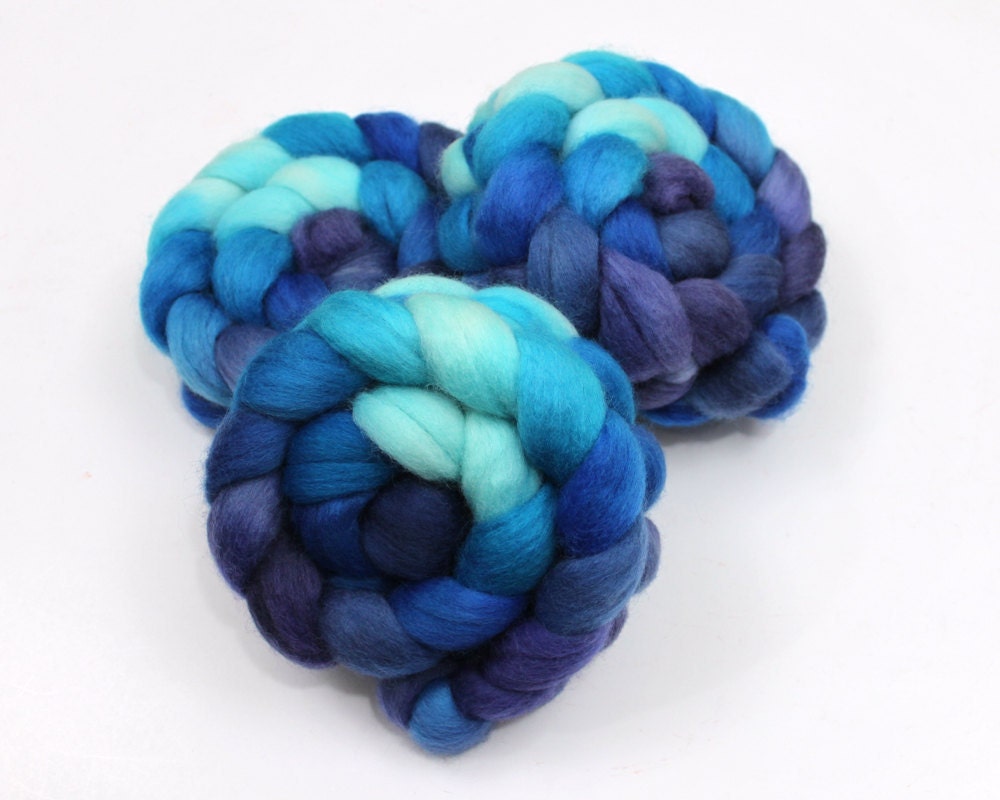 Falkland Wool Top Roving - Hand Painted Fiber for Spinning or Felting