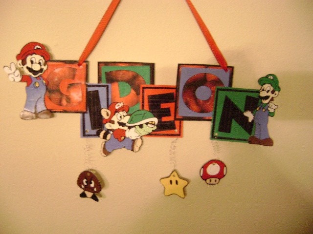 Super Mario Brothers Name Sign