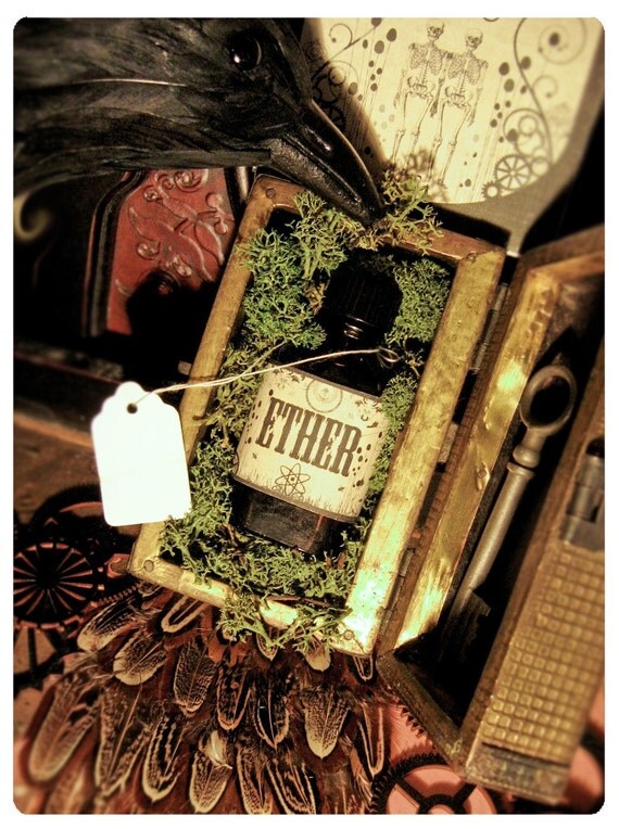 the victorian oil bath - you pick your poison - arrives to you in hugemongous 1 oz amber glass old world bottle