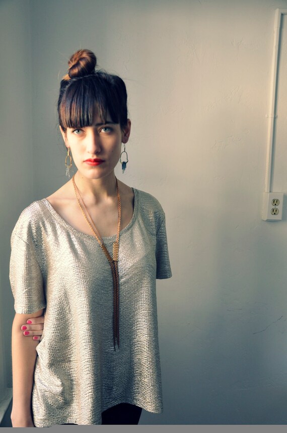 kyanite crystal point and chain earrings