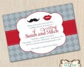 DIY Printable Invitation - Engagement Party, Wedding invitation, Mustache Invitation, Couples Shower Invitation, Rehearsal Dinner Invitation