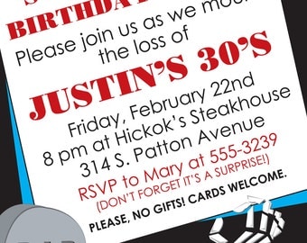 DIY Printable Invitation - Birthday Party, Birthday invitation, 40th Birthday Party Invitation, Adult Birthday Party