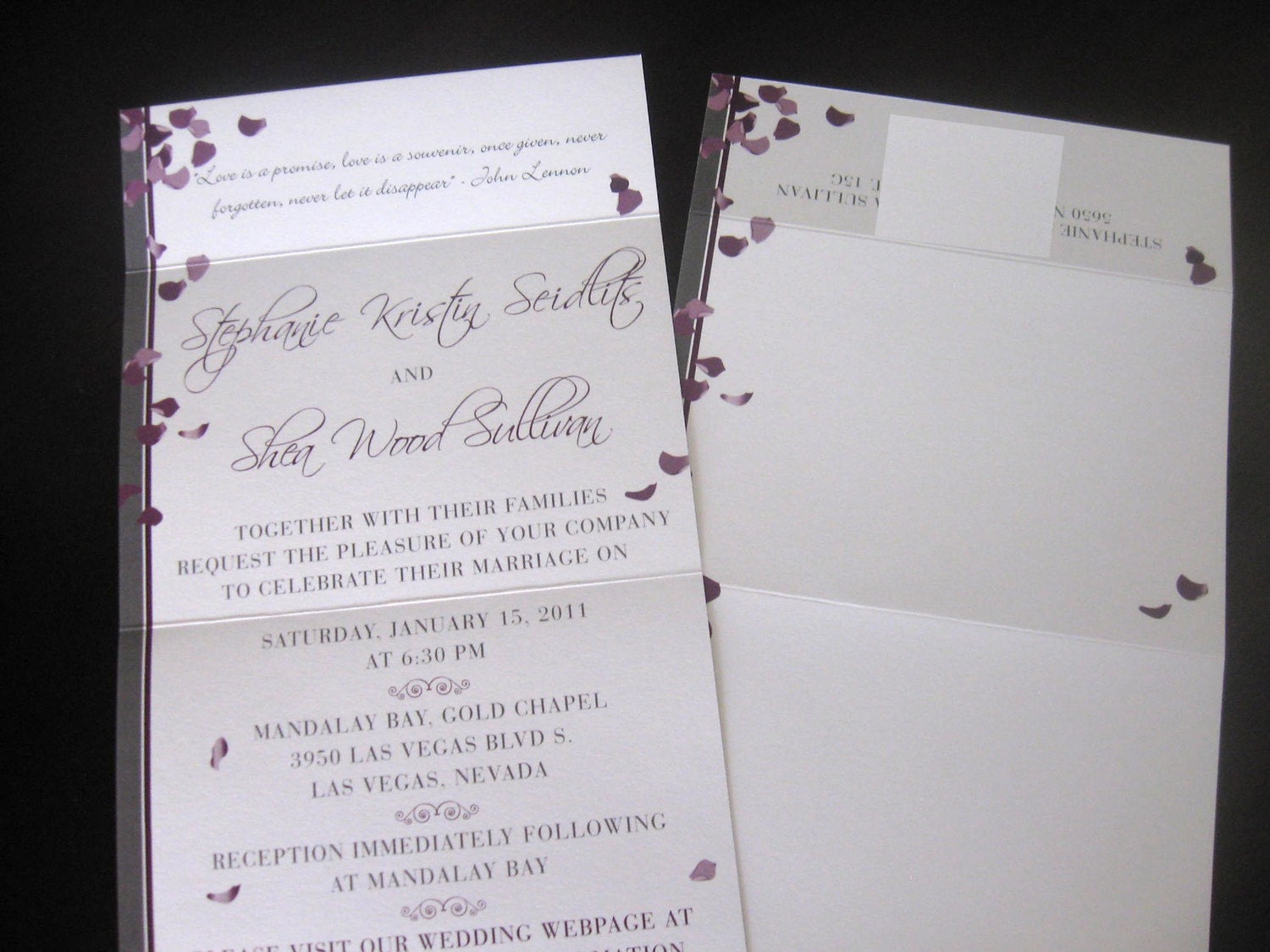 50 Modern Seal and Send Petal Invitations. . . by Maxim Creative Invites