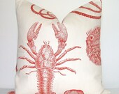Designer Pillow - Decorative Pillow - Throw Pillow - Sea Creature - 17x17 inch - Nautical