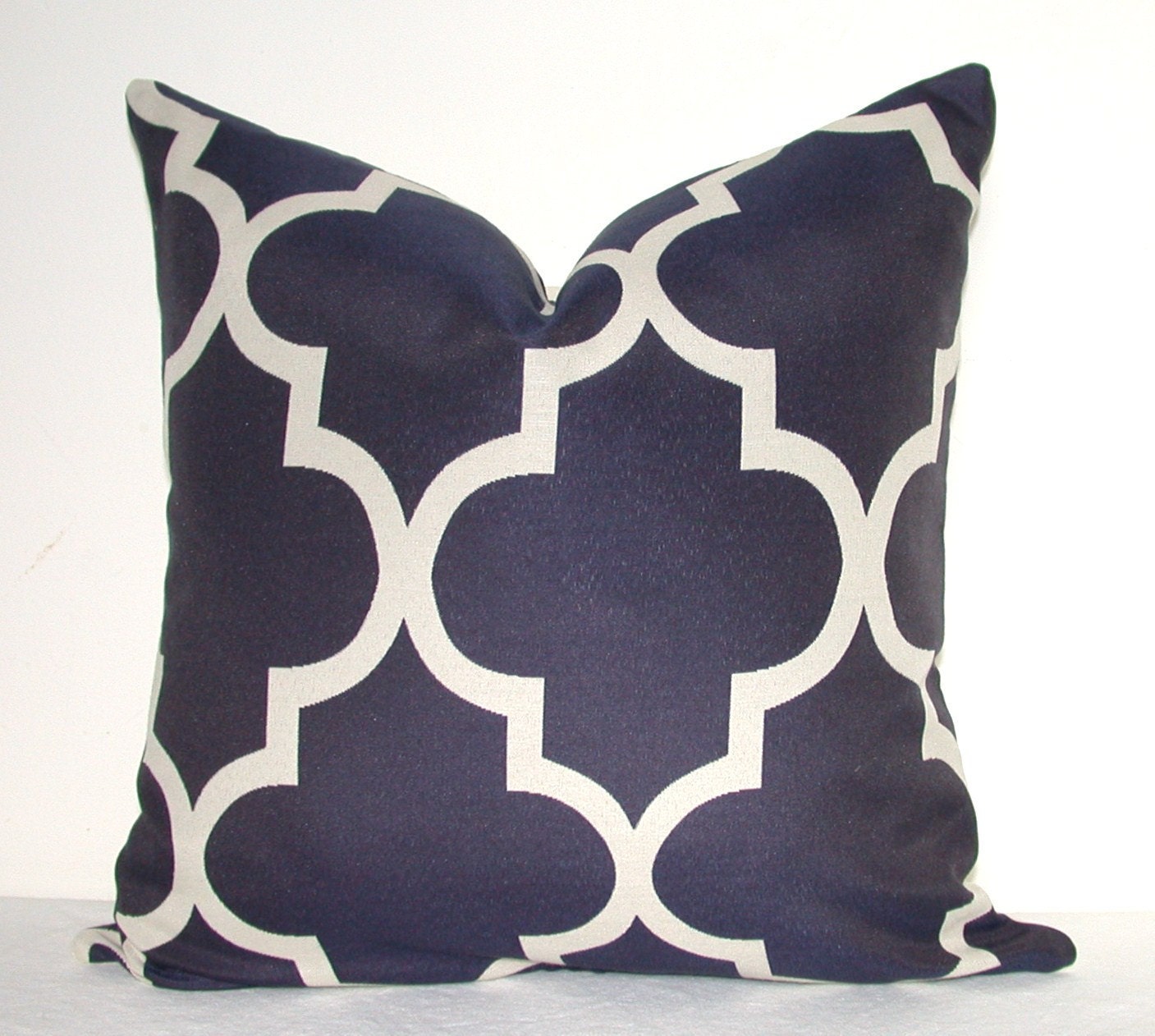 Pillow Cover - Decorative Pillow - Throw Pillow - Sofa Pillow - Geometric - Navy -On BOTH SIDES - 19x19 in - Lattice - Trellis