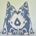 Pillow Cover - Decorative Pillow - Throw Pillow - Sofa Pillow - Ikat - Linen - 20x20 in - Blue