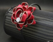 Zipper Headband - Venetian Red with Swarovski Crystal