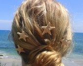 Four knobby starfish bobby pins