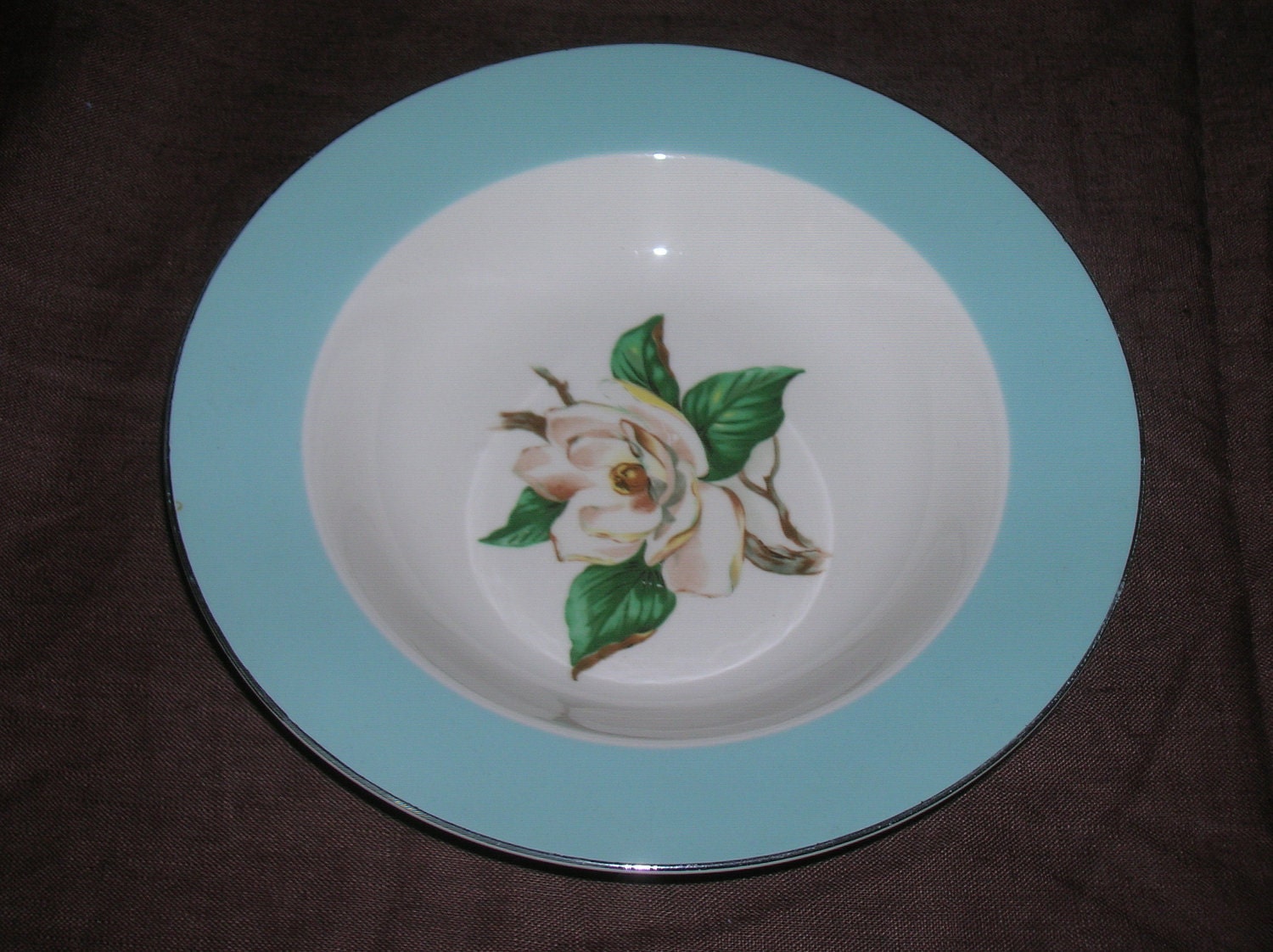 Cavalier Eggshell Turquoise Pattern by Homer Laughlin, distributed by Lifetime China--Soup Bowl