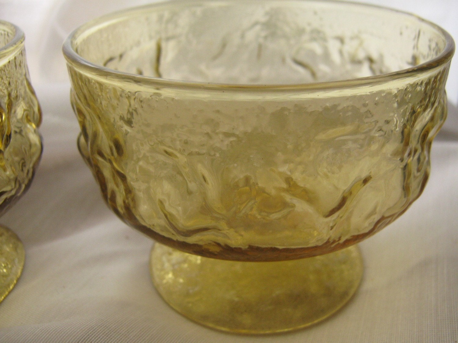 Vintage Bowls Sherbet Dishes Honey Gold Amber Set of 4