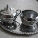 Vintage Chrome Cream and Sugar Set Hollywood Regency Irvinware