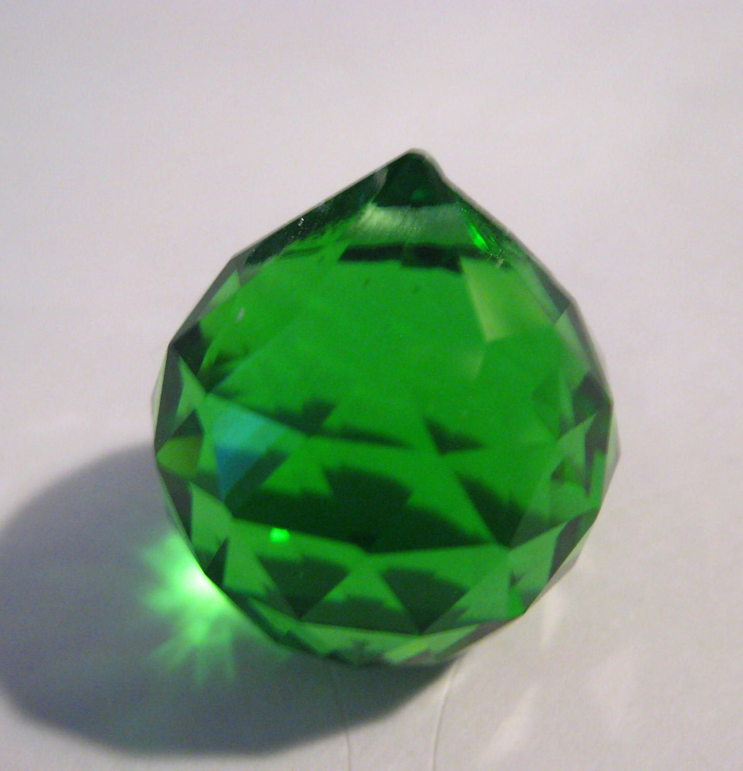 Green Crystal Ball Prism 20mm Emerald Green by venusandstars