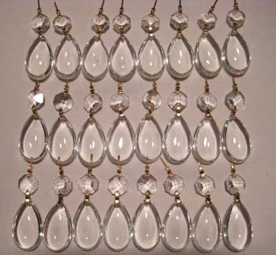 24 Clear Crystal Chandelier Prisms Drops Pendants Ornaments - SET of 24