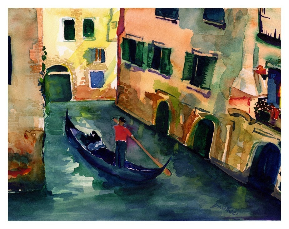 THE GONDOLIER - Watercolor Print