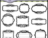Luxury Frames and Labels Clipart Elegant style frame, tags, cards, stationary, invitations, scrapbooking and all paper crafts