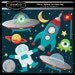 Outer Space Clip Art Digital Collage Sheet Clipart for cards, stationary, invitations, scrapbooking and all paper crafts