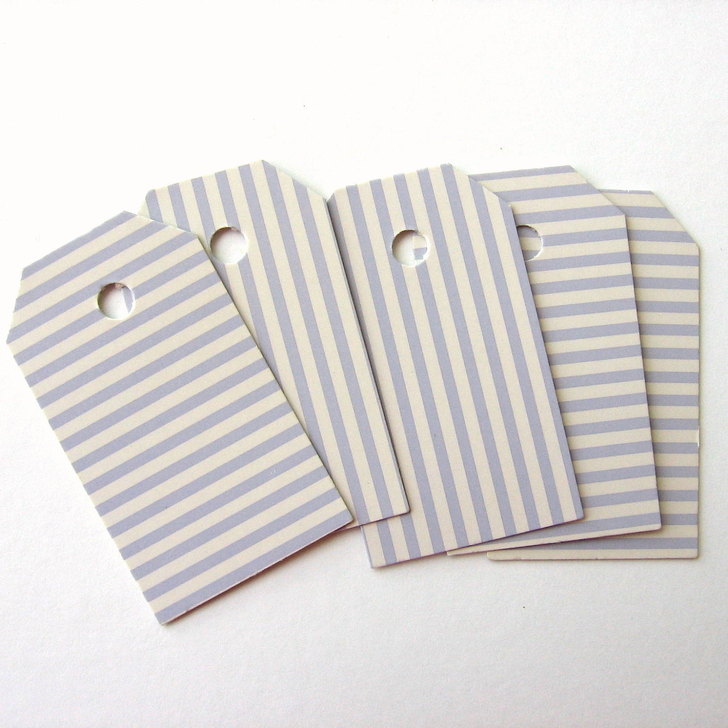 Blue Striped Gift Tags Shipping Tags Hang Tags Labeles Die Cut