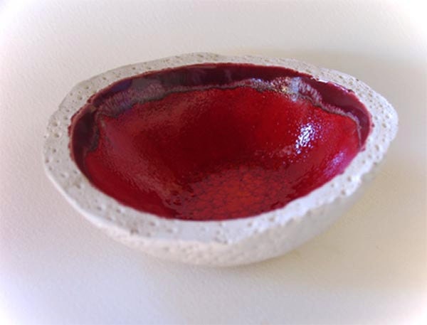 Red Ceramic Bowl decorative pottery home decor