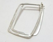 Ophelia handmade earrings - sterling silver small square earrings - by lotusstone on etsy