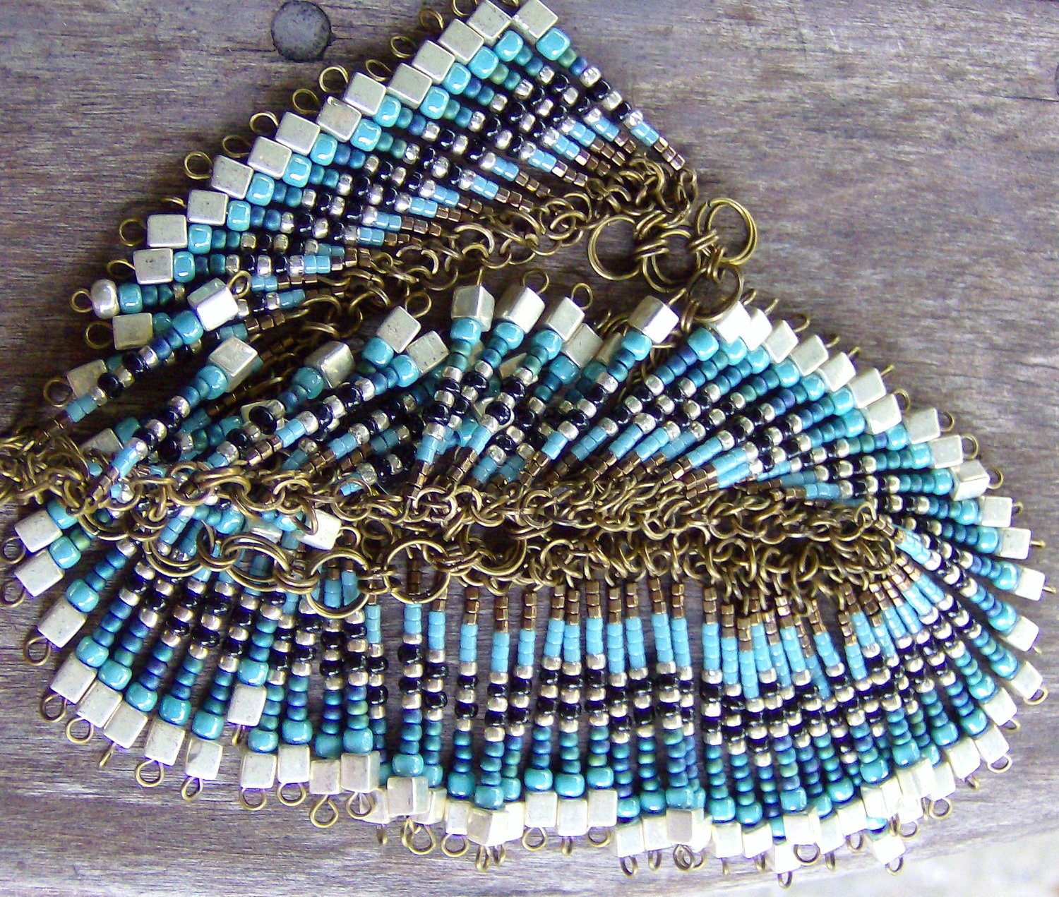 Necklace Native modern Weddings Bridal Statement Turquoise beaded jewelry Tribal Bohemian jewelry Mod