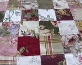 Quilt Patchwork Primitive Rag Eco friendly Geometric Patch Farmhouse Shabby chic Cottage Folk Bohemian