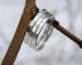 Little Hammered Silver Stacking Rings